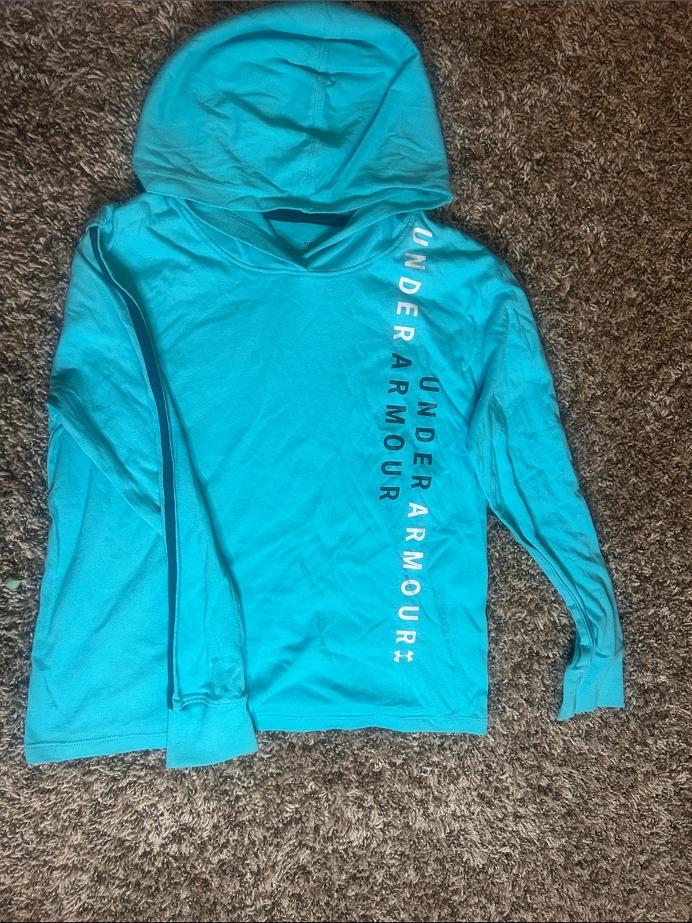 Under Armour Girls' Turquoise Hooded Long Sleeve Shirt